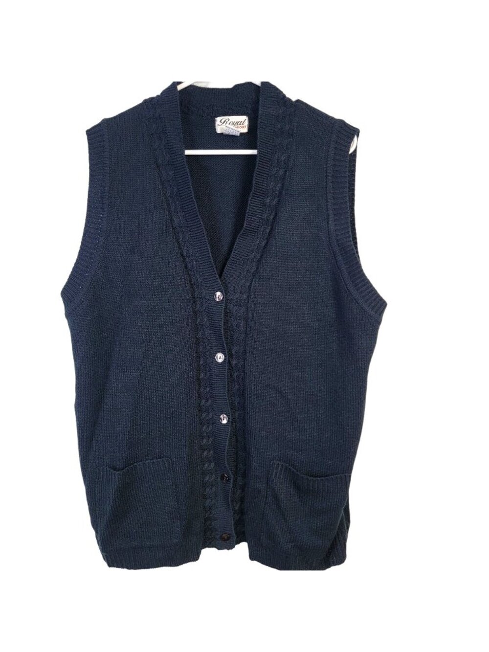 Vintage 90s Long Sweater Vest Women Large Black Oversized Shirt Jacket Top 14 L